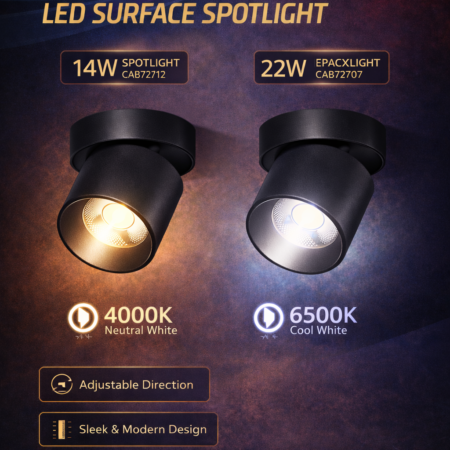 Adjustable LED Surface Track Light – 14W / 22W – 4000K / 6500K
