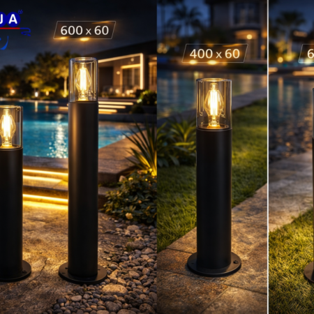 Alternative view of Modern Outdoor Bollard Light -E27– 400mm / 600mm – Weather Resistant