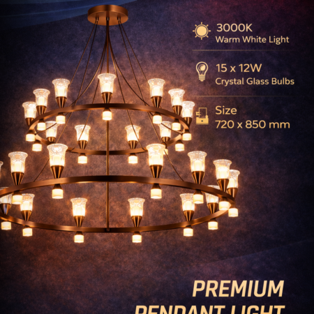 Love Flowers LED Chandelier – 8×12W / 15×12W – Modern Luxury Ring Design