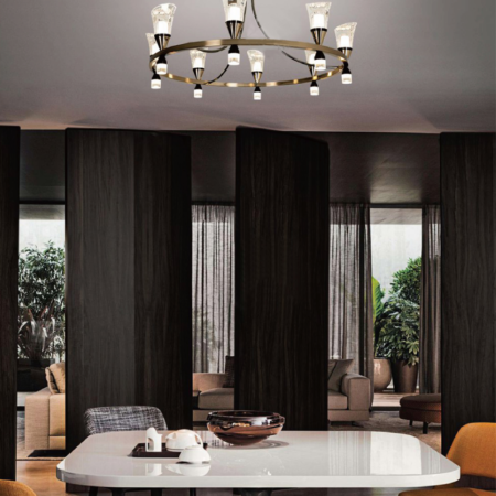 Alternative view of Love Flowers LED Chandelier – 8×12W / 15×12W – Modern Luxury Ring Design