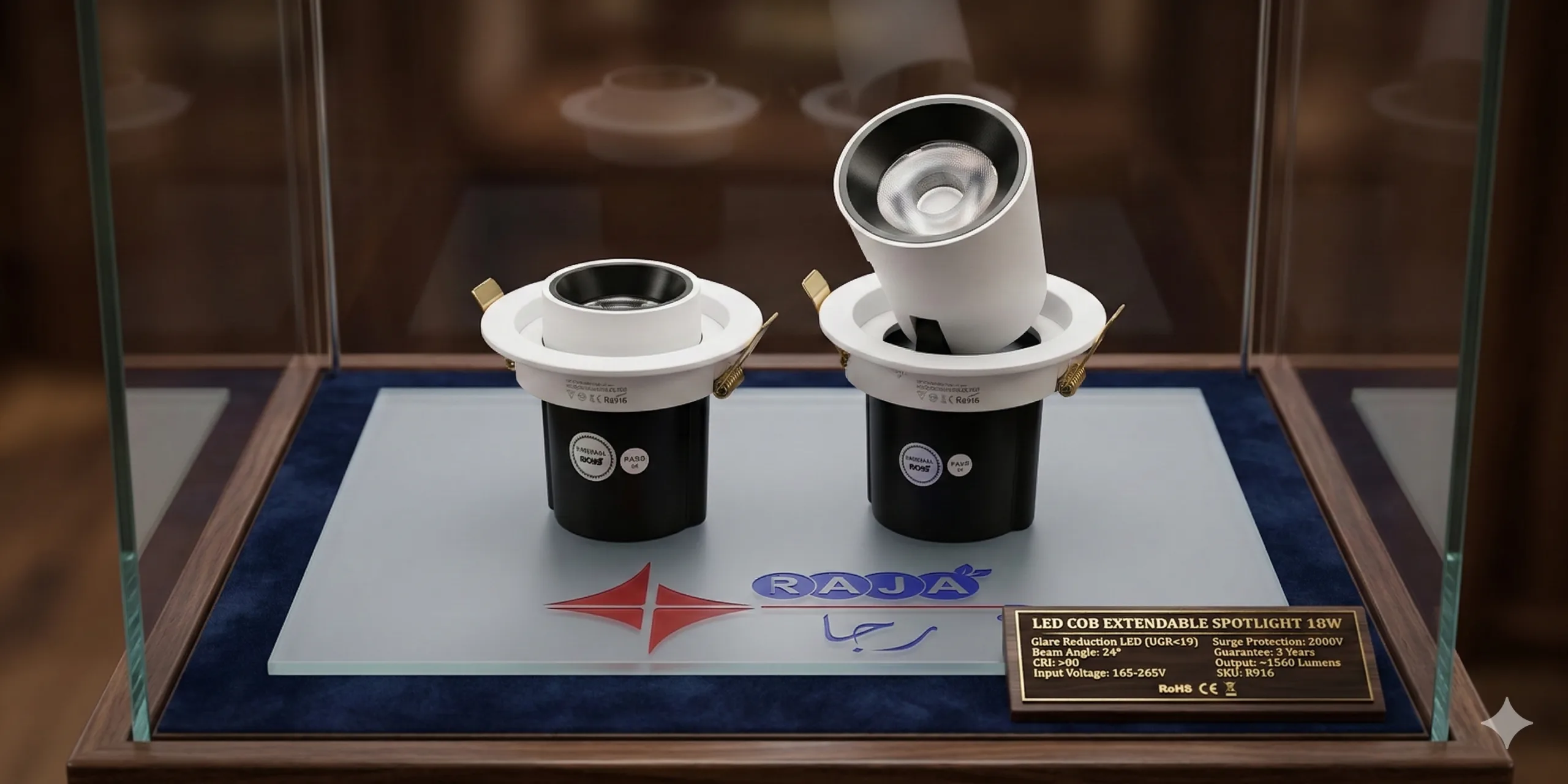 Raja Pro-Series Extendable LED COB Spotlight – 360° Rotation & Glare Reduction - (R915/R916) - Image 5
