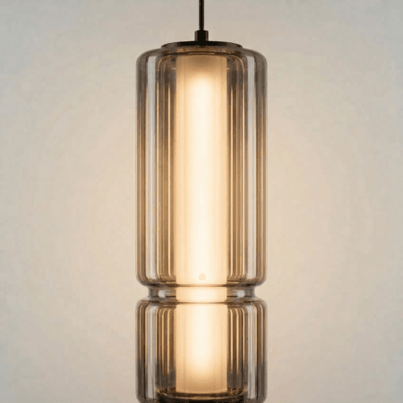 RAJA LED Pendant Light 9W 3000K Smoked Glass Cylindrical Pendant – 720lm -(R0020)