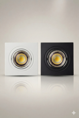 Raja 12W Square COB Spotlight – 24° Precision Beam & 2500V Surge Protection (R729/R730)