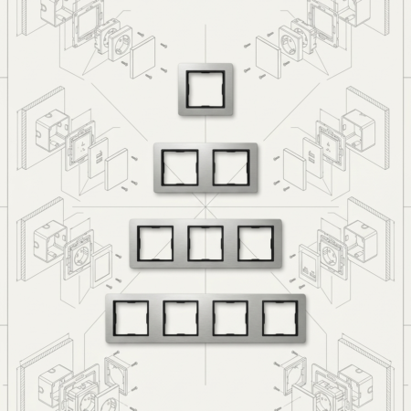 Alternative view of ELITE Silver Stainless Steel Frame 1way/2way/3way/4way frame -(R7065/R7075/R7085/R7095)
