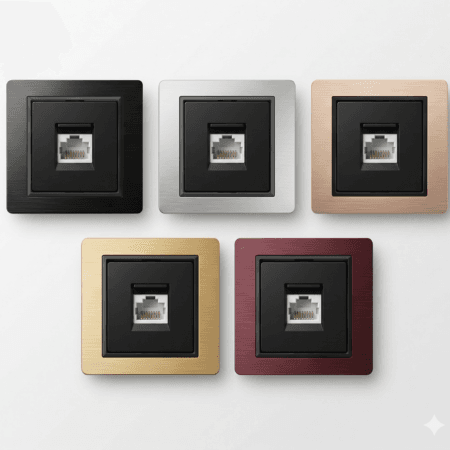 Alternative view of Elite Ethernet Cat 6 Matte Black socket-(R7022)