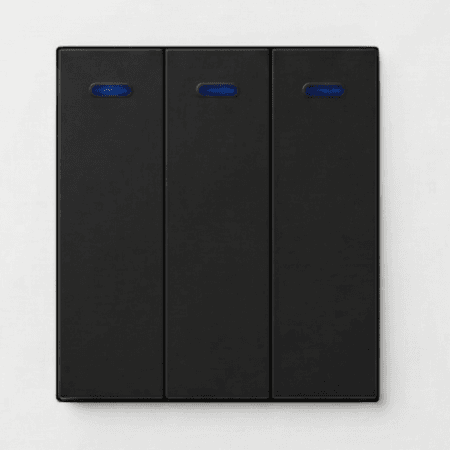 Elite 16A 3 Gang switch Matte Black socket 1 Way-(R7005)