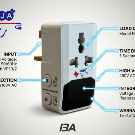 Alternative view of RAJA Voltage Protector 13A 220V Digital Display-(VP13/2)