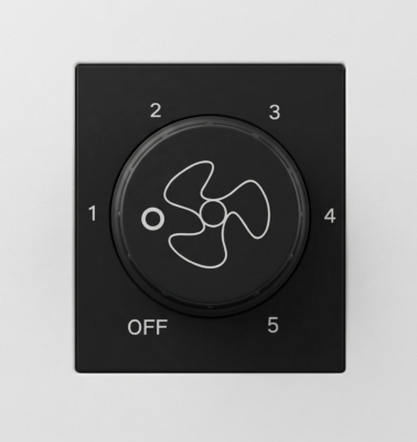 Elite Fan dimmer with step 500W Capacitor Matte Black socket-(R7018)