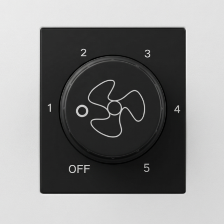 Elite Fan dimmer with step 500W Capacitor Matte Black socket-(R7018)