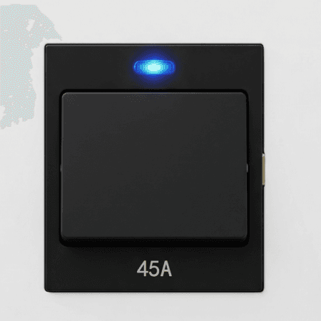 Elite 45A switch Matte Black socket with neon -(7010)