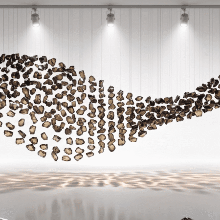 Alternative view of RAJA Luxury Sculptural Hanging Glass Crystals Stone Black (RS008)