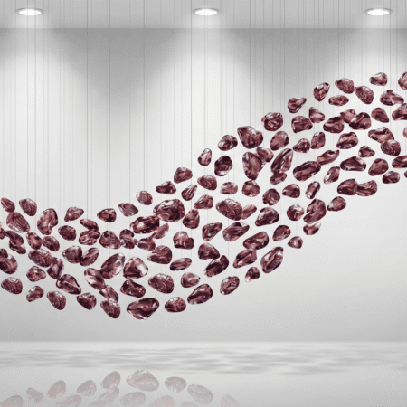 Alternative view of RAJA Luxury Sculptural Hanging Glass Crystals Stone Purple chips (RS017)