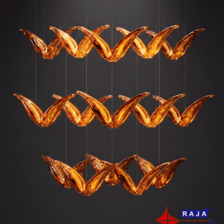 Alternative view of RAJA Luxury Sculptural Hanging Glass Crystals Ash flower Tea (RS006)