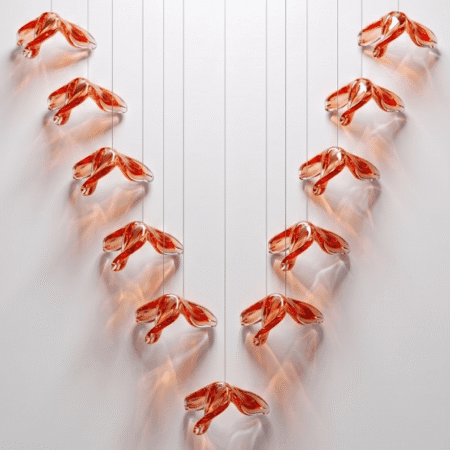 Alternative view of RAJA Luxury Sculptural Hanging Glass Crystals Red chips (RS005)