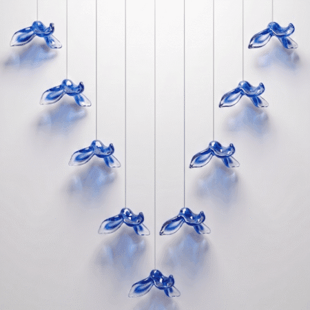 Alternative view of RAJA Luxury Sculptural Hanging Glass Crystals Blue chips (RS004)