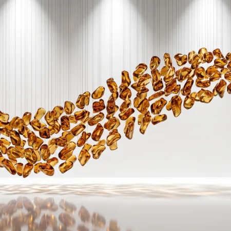 Alternative view of RAJA Luxury Sculptural Hanging Glass Crystals Stone  Coffee chips (RS020)