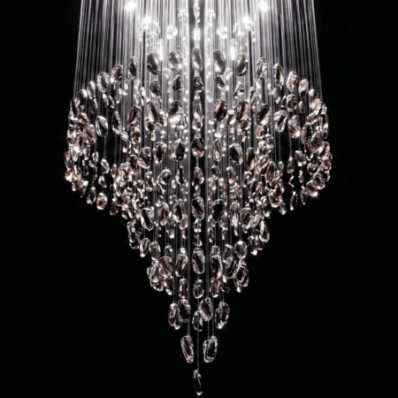 Alternative view of RAJA Luxury Sculptural Hanging Glass Crystals Stone Black Chips (RS018)