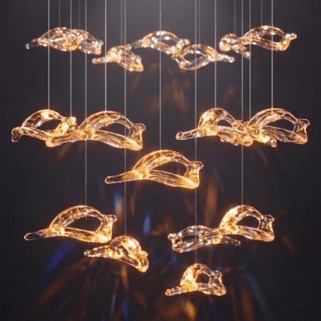 Alternative view of RAJA Luxury Sculptural Hanging Glass Crystals Coffee chips (RS003)