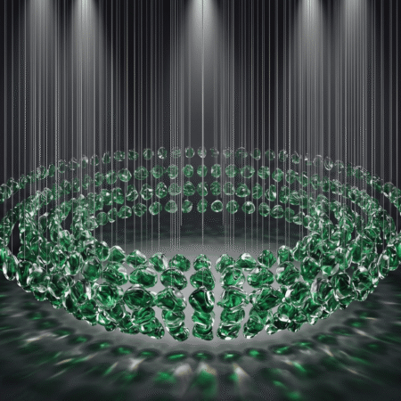 Alternative view of RAJA Luxury Sculptural Hanging Glass Crystals Stone  Lake Green (RS013)