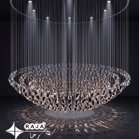 Alternative view of RAJA Luxury Sculptural Hanging Glass Crystals Stone Electroplate d Smoke  Gray (RS022)