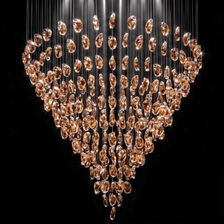 Alternative view of RAJA Luxury Sculptural Hanging Glass Crystals Stone Ash flower  granules (RS019)