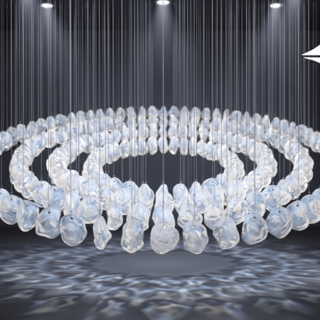 Alternative view of RAJA Luxury Sculptural Hanging Glass Crystals Stone White (RS015)