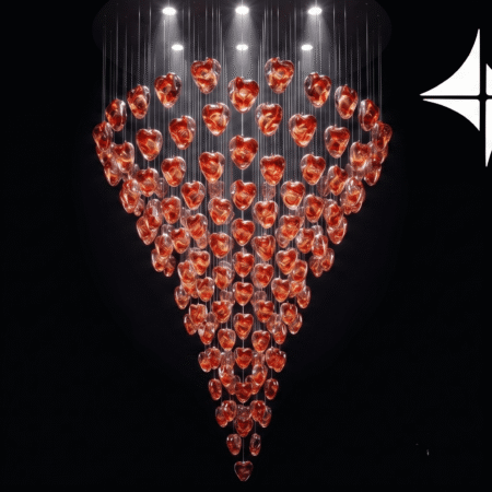 Alternative view of RAJA Luxury Sculptural Hanging Glass Crystals Stone Red chips (RS016)