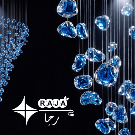 Alternative view of RAJA Luxury Sculptural Hanging Glass Crystals Stone Blue (RS014)