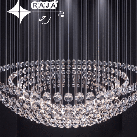 Alternative view of RAJA Luxury Sculptural Hanging Glass Crystals Stone Clear (RS011)