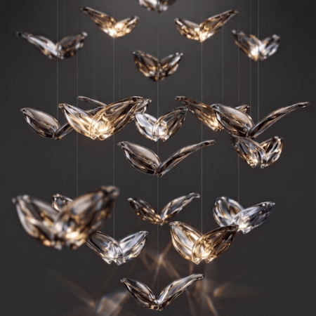 Alternative view of RAJA Luxury Sculptural Hanging Glass Crystals Ash flower  granules (RS007)