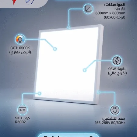 Alternative view of RAJA LED Panel Light 96W 6500K White 60x60-(R5002)