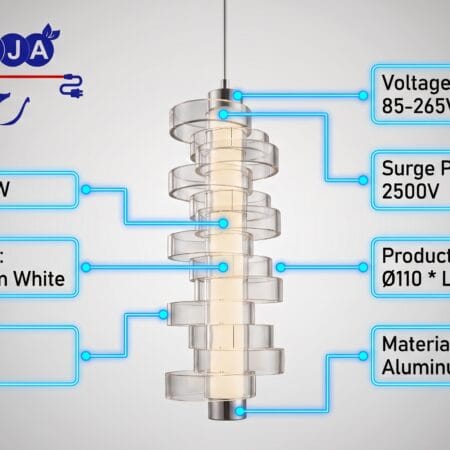 Alternative view of RAJA LED Pendant Light & Wall Light 6W/9W 3000K Smoky Acrylic-(R0025/R0026)