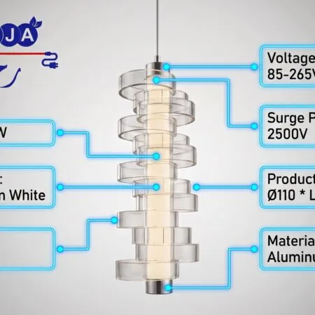 Alternative view of RAJA LED Pendant Light & Wall Light 6W/9W 3000K Smoky Acrylic-(R0025/R0026)